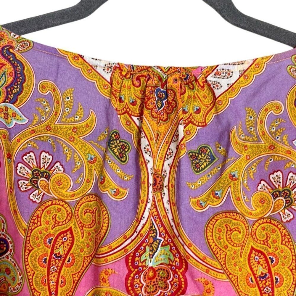 Lauren Ralph Lauren cotton boho multi print bright ruffle blouse XL - Picture 5 of 12